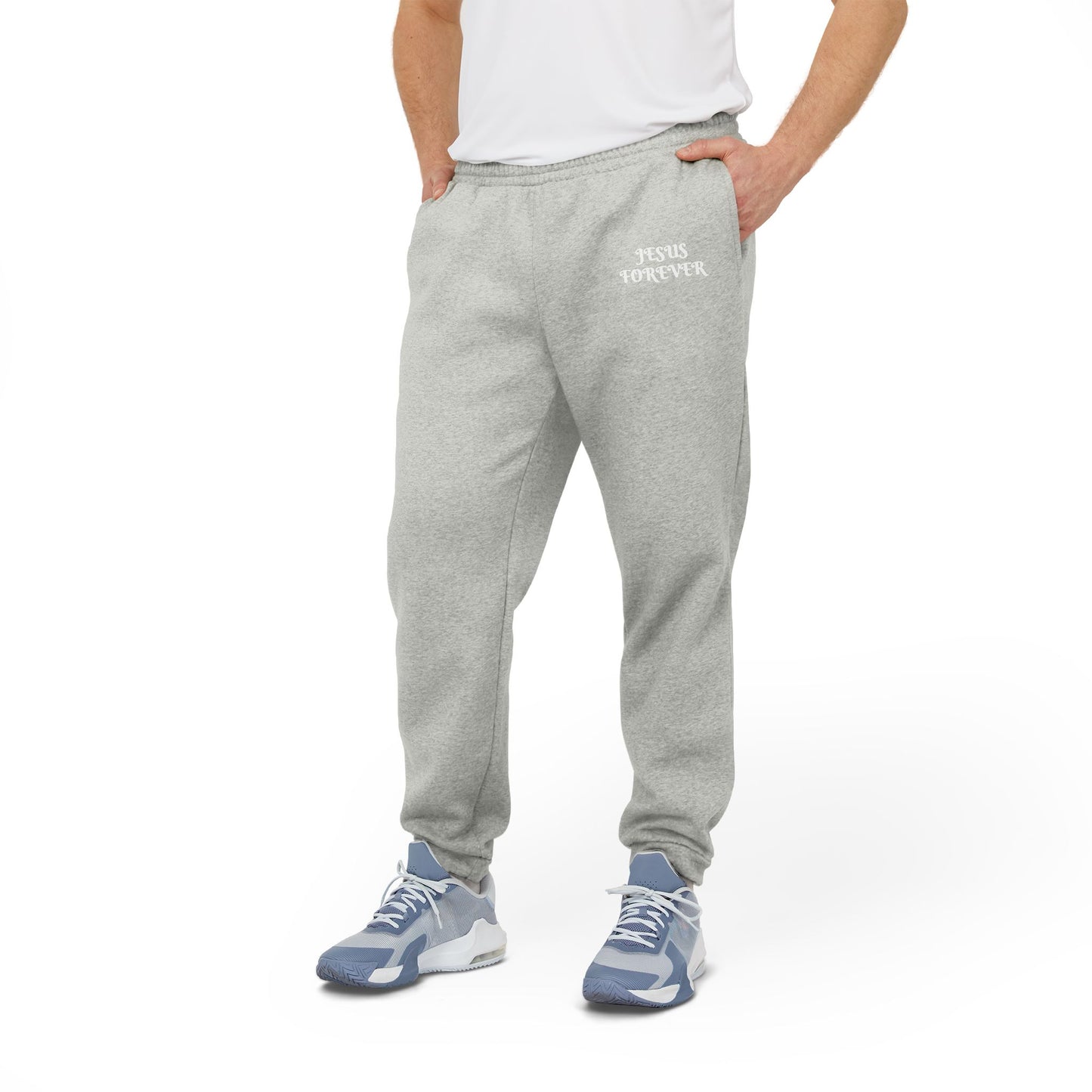 adidas Unisex Fleece Joggers WITH JESUS FOREVER