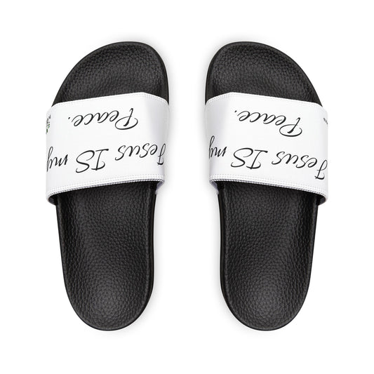 Youth PU Slide Sandals. Jesus is MY peace.