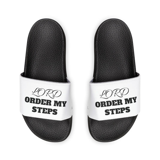 Men's PU Slide Sandal with lord Order my steps