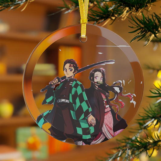 Christmas Decoration,/Glass ornament Bundles/Demon Slayer /Anime Tanjiro and Nezuko