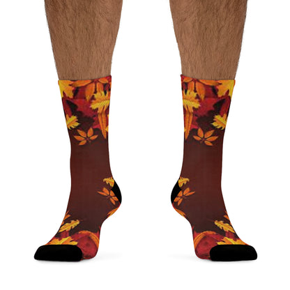 sock Fall leaves brown Recycled Poly Socks