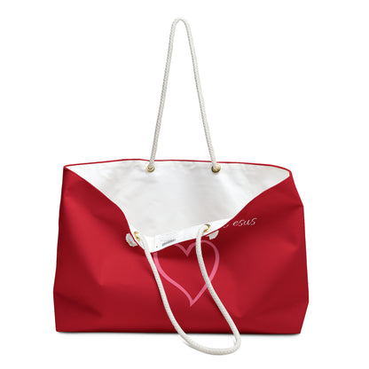 Bag Fall {I fallow Jesus} Weekender Bag Red