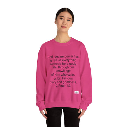 Unisex Heavy Blend™ Crewneck Sweatshirt  Naruto info. Anime with 2 PETER 1:3