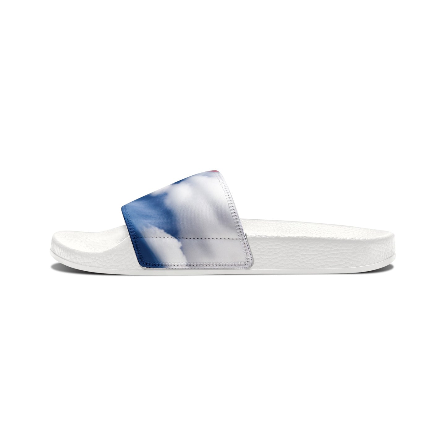 Men's PU Slide Sandal with American Flag in clouds form