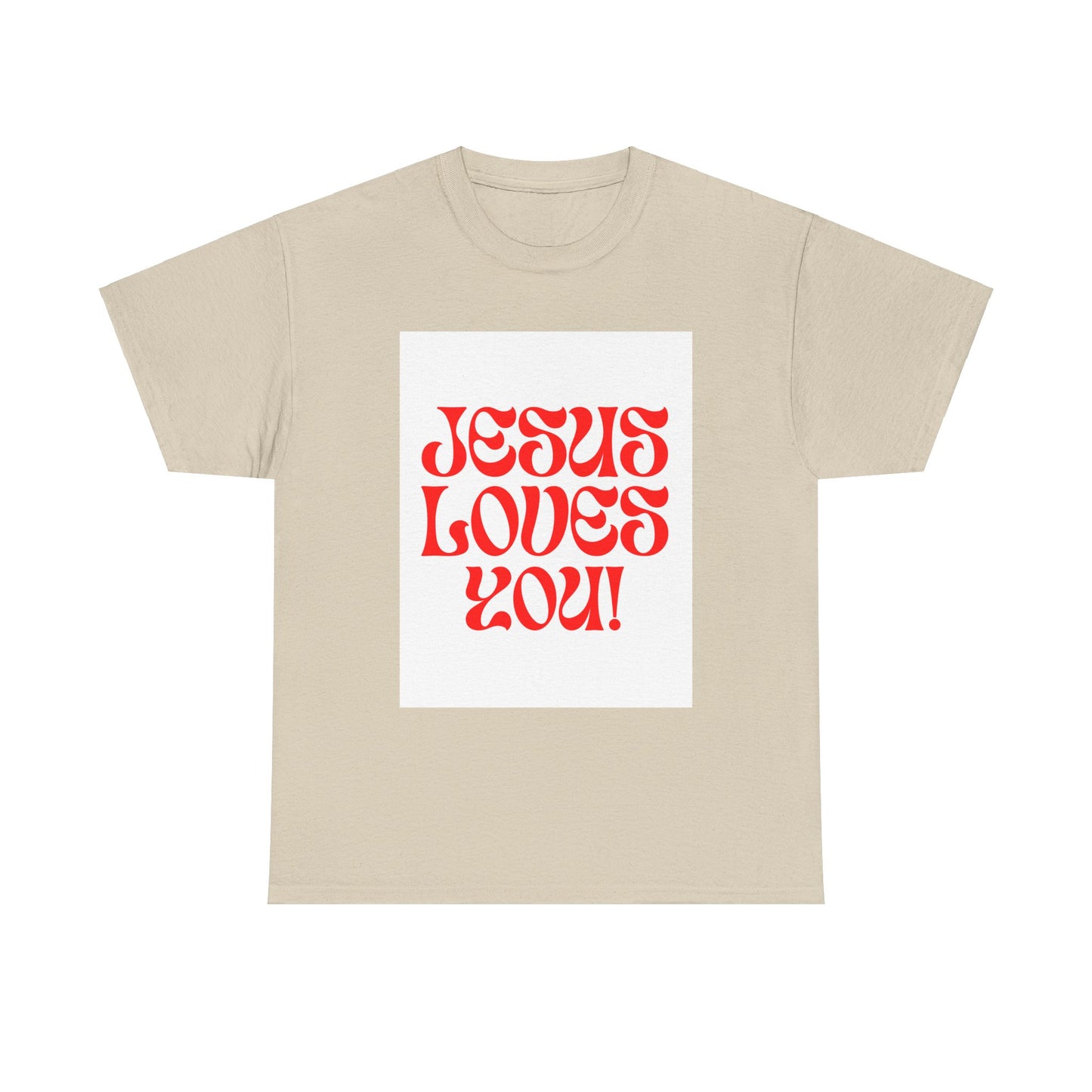 Unisex Heavy Cotton Tee. the one way to peace is through the power of the cross with words in  Black letters