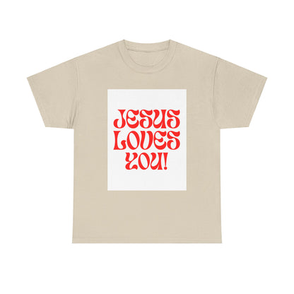 Unisex Heavy Cotton Tee. the one way to peace is through the power of the cross with words in  Black letters