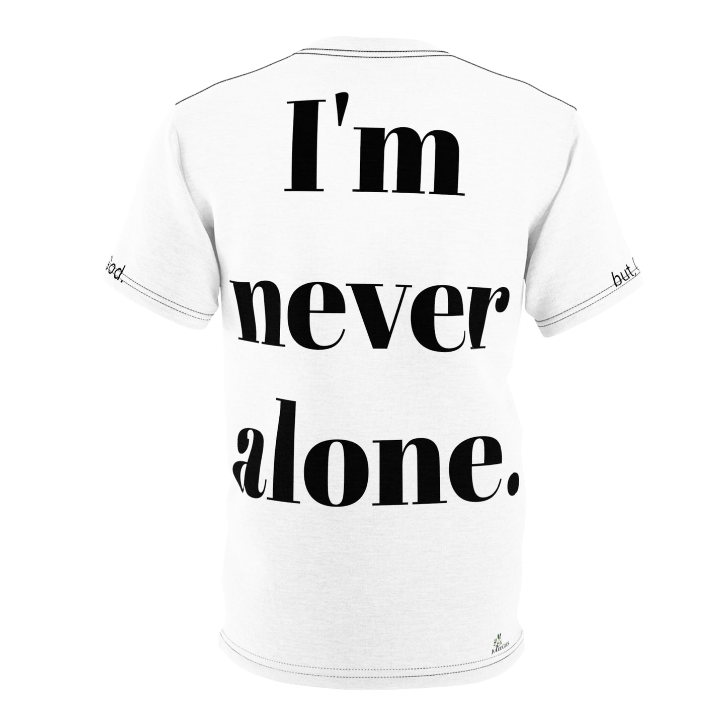 Unisex Cut & Sew Tee (AOP) Jesus/God/Religion / Father, Son, Holy Spirt plus Me Myself and I  / Never alone/ always a party