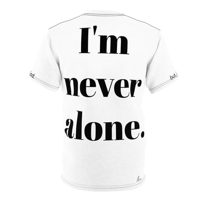 Unisex Cut & Sew Tee (AOP) Jesus/God/Religion / Father, Son, Holy Spirt plus Me Myself and I  / Never alone/ always a party