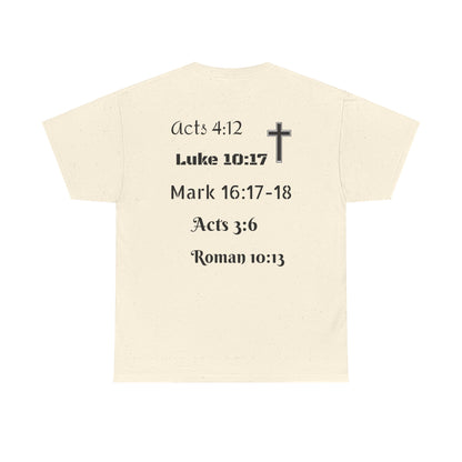 Unisex Heavy Cotton Tee. Jesus His name changes everything.  Scripture