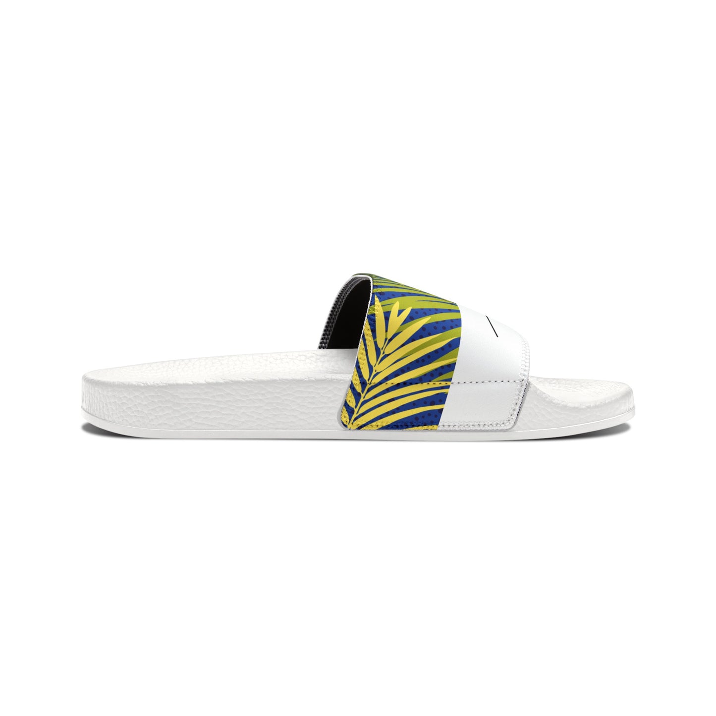 Men's PU Slide Sandals Palm leaves print/Joyful