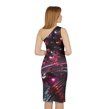 Shoulder Dress (AOP) HEARTS  IN SPACE .2