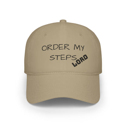 Low Profile Baseball Cap, Faith gift, religious gifts, Christian gifts, recovery, Order My Steps Lord.