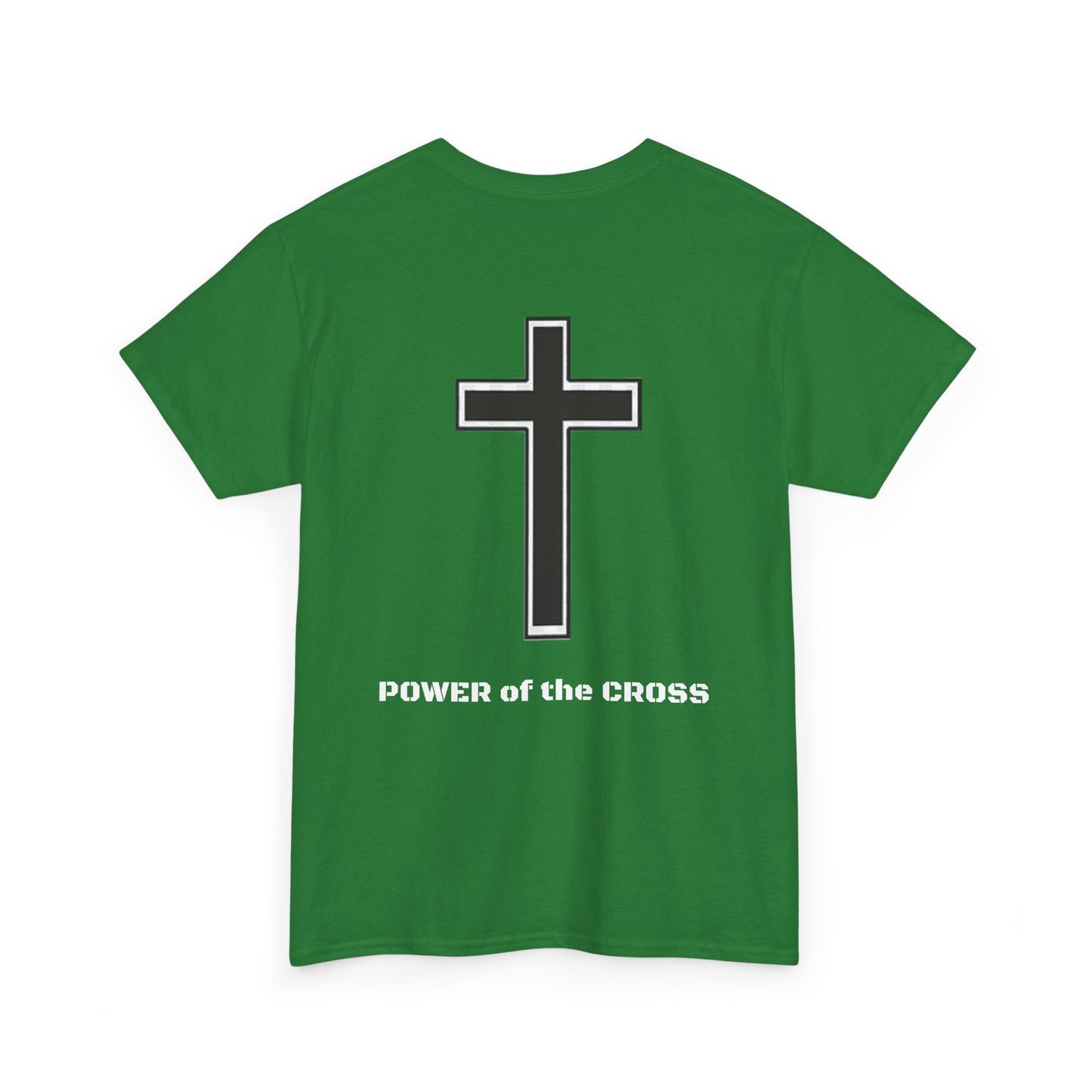 Unisex Heavy Cotton Tee. The one way to peace IS through the power of the cross.. White letters.