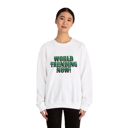 Unisex Heavy Blend™ Crewneck Sweatshirt World Trending! with lady world