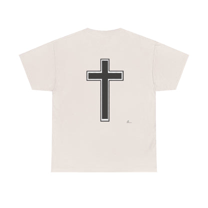 Unisex Heavy Cotton Tee.  Jesus loves everyone  Red letters