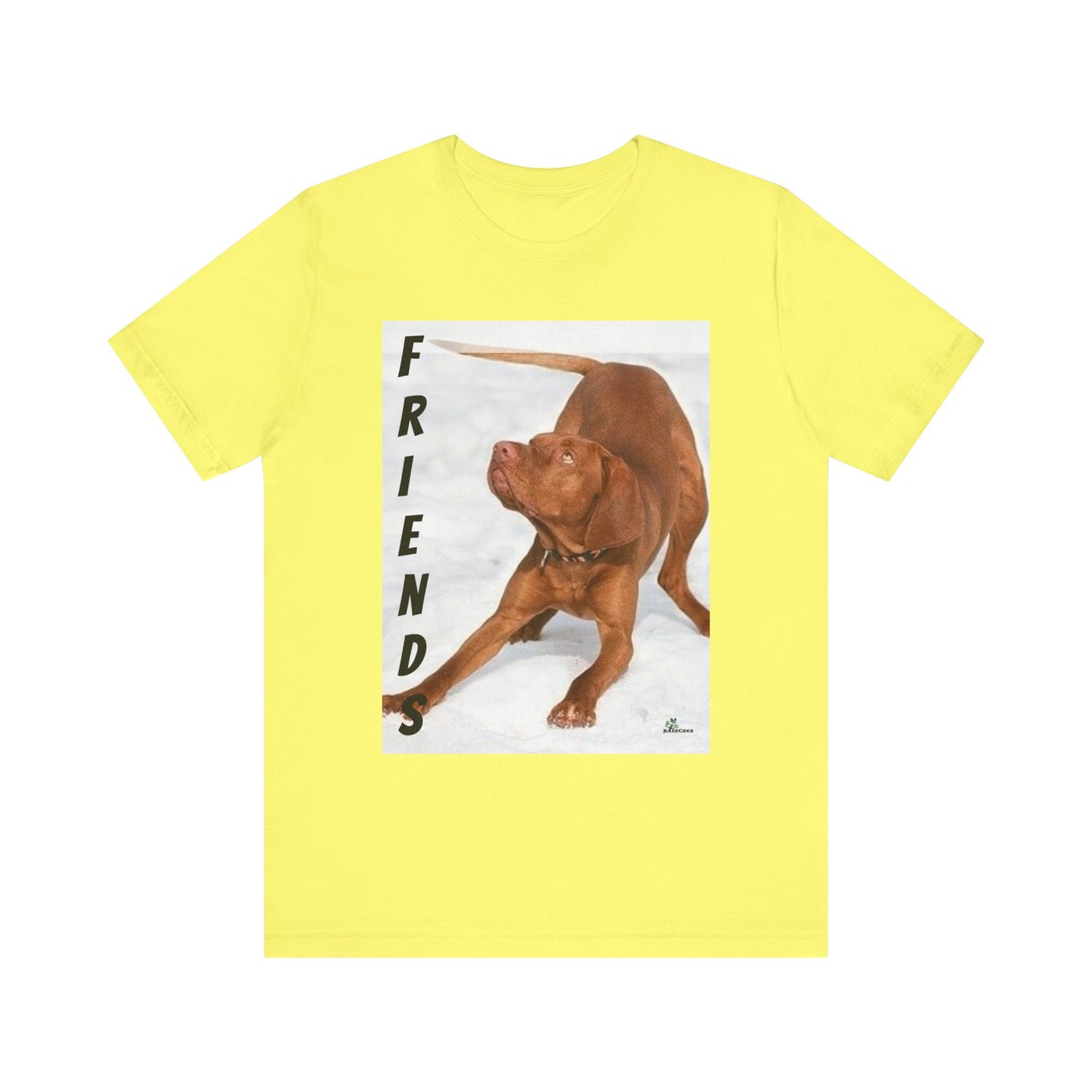 Unisex Jersey Short Sleeve Tee Dogs are friends for life. with photos of dogs