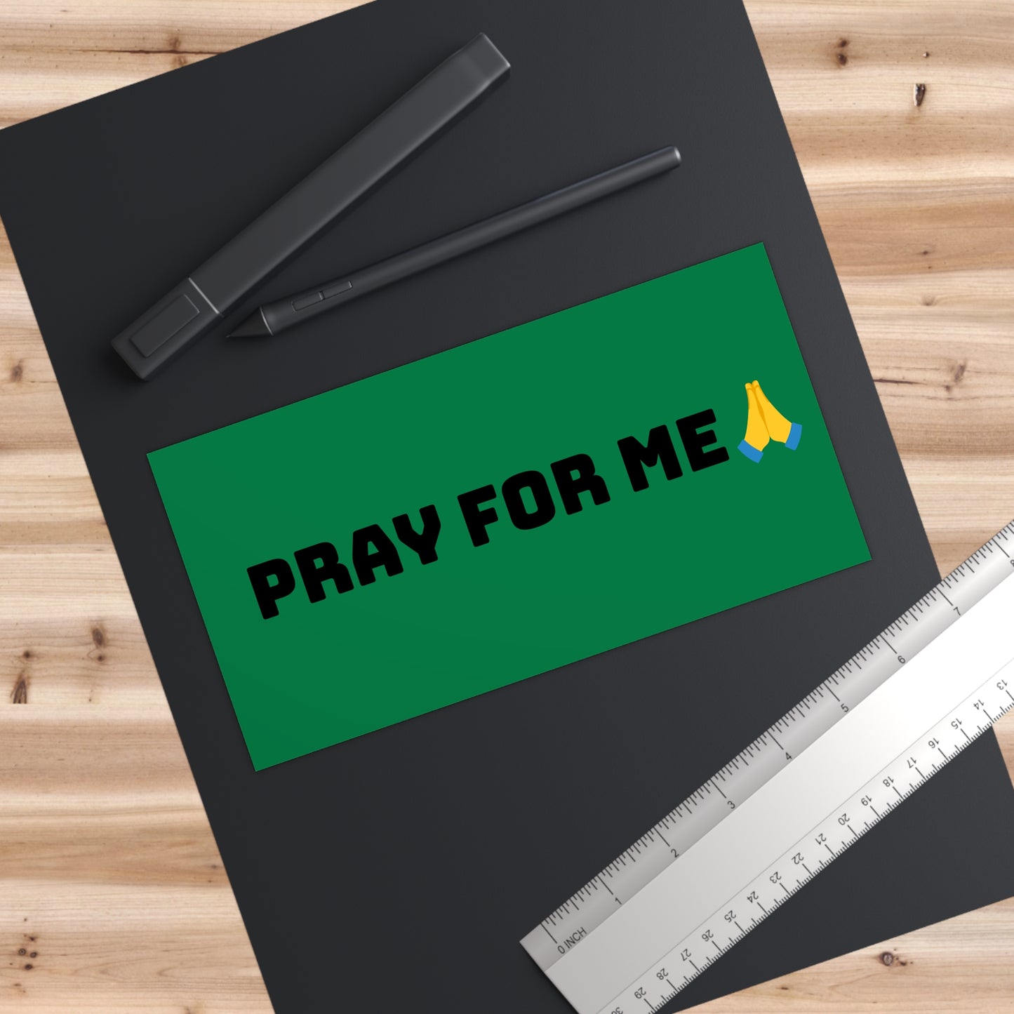 Bumper Stickers with Pray for me green background