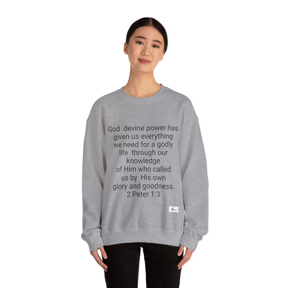 Unisex Heavy Blend™ Crewneck Sweatshirt  Naruto info. Anime with 2 PETER 1:3