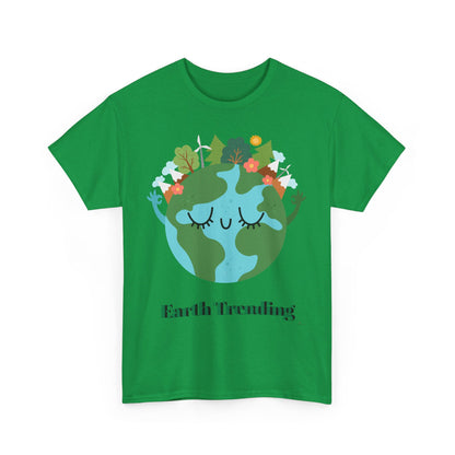 Unisex Heavy Cotton Tee Earth trending! Let's keep it green.