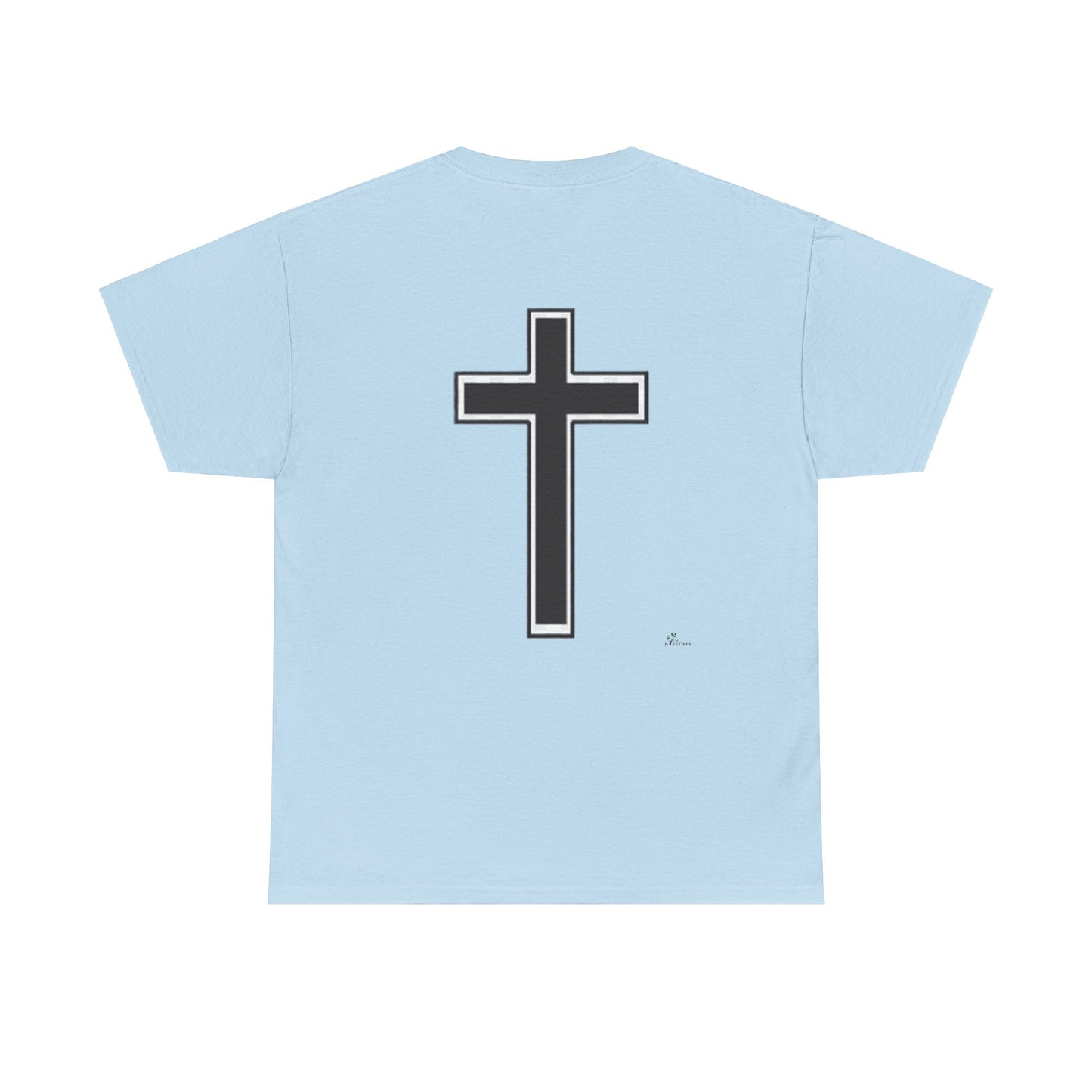 Unisex Heavy Cotton Tee.  Jesus loves everyone  Red letters