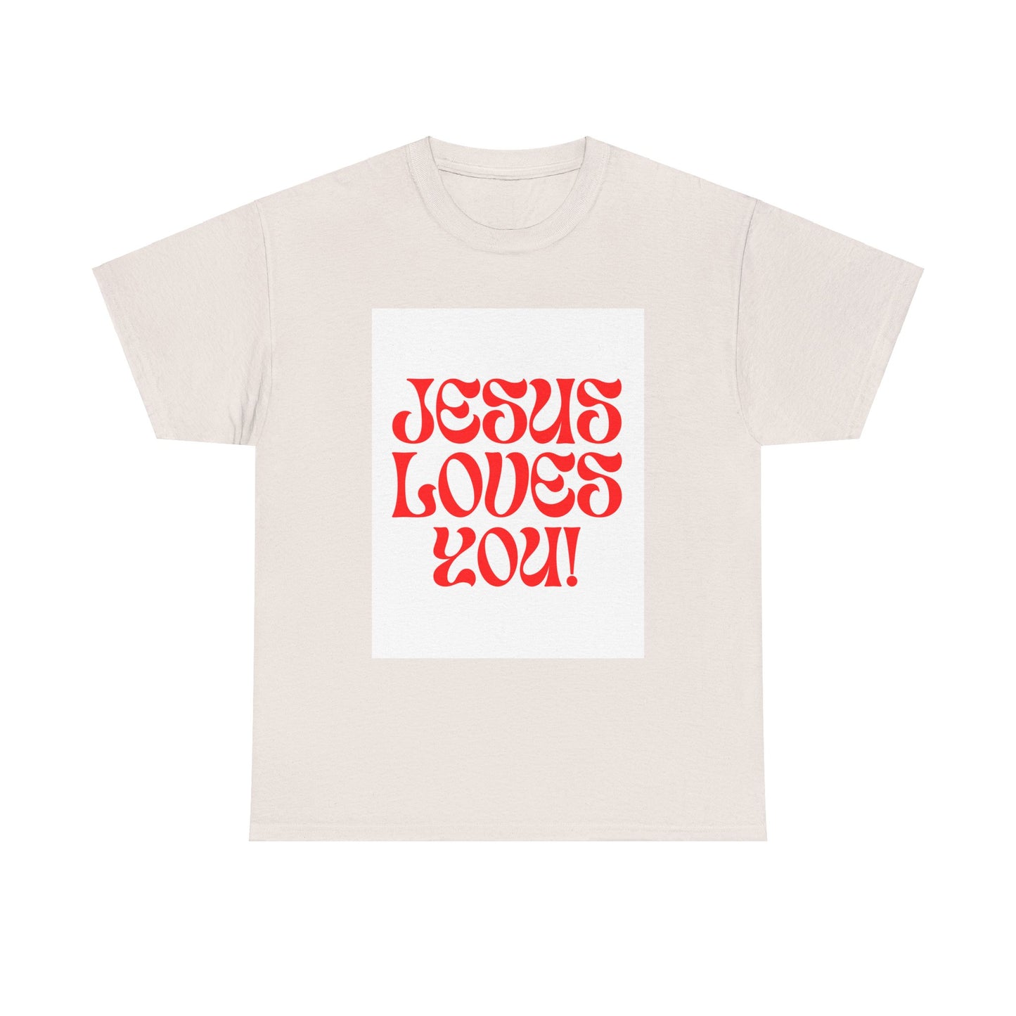 Unisex Heavy Cotton Tee. the one way to peace is through the power of the cross with words in  Black letters