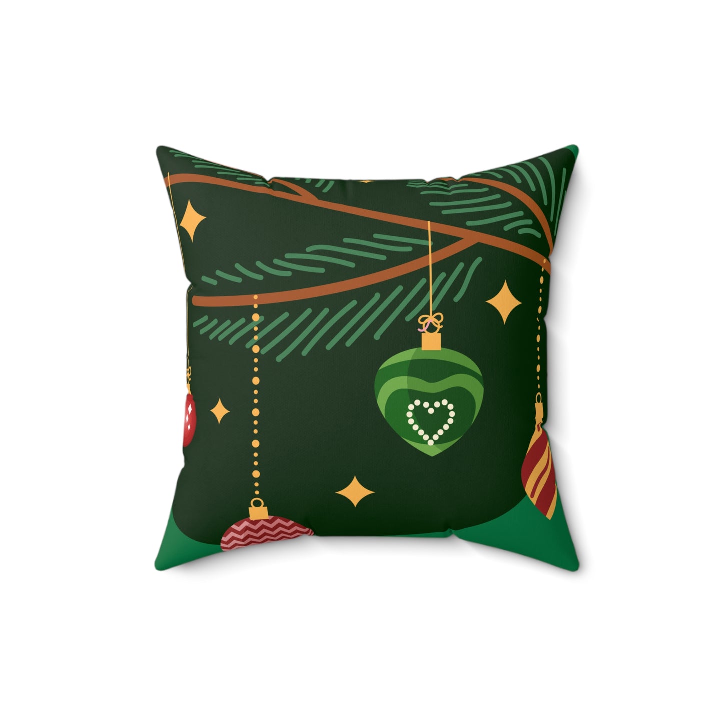 Spun Polyester Square Pillow Christmas green 2