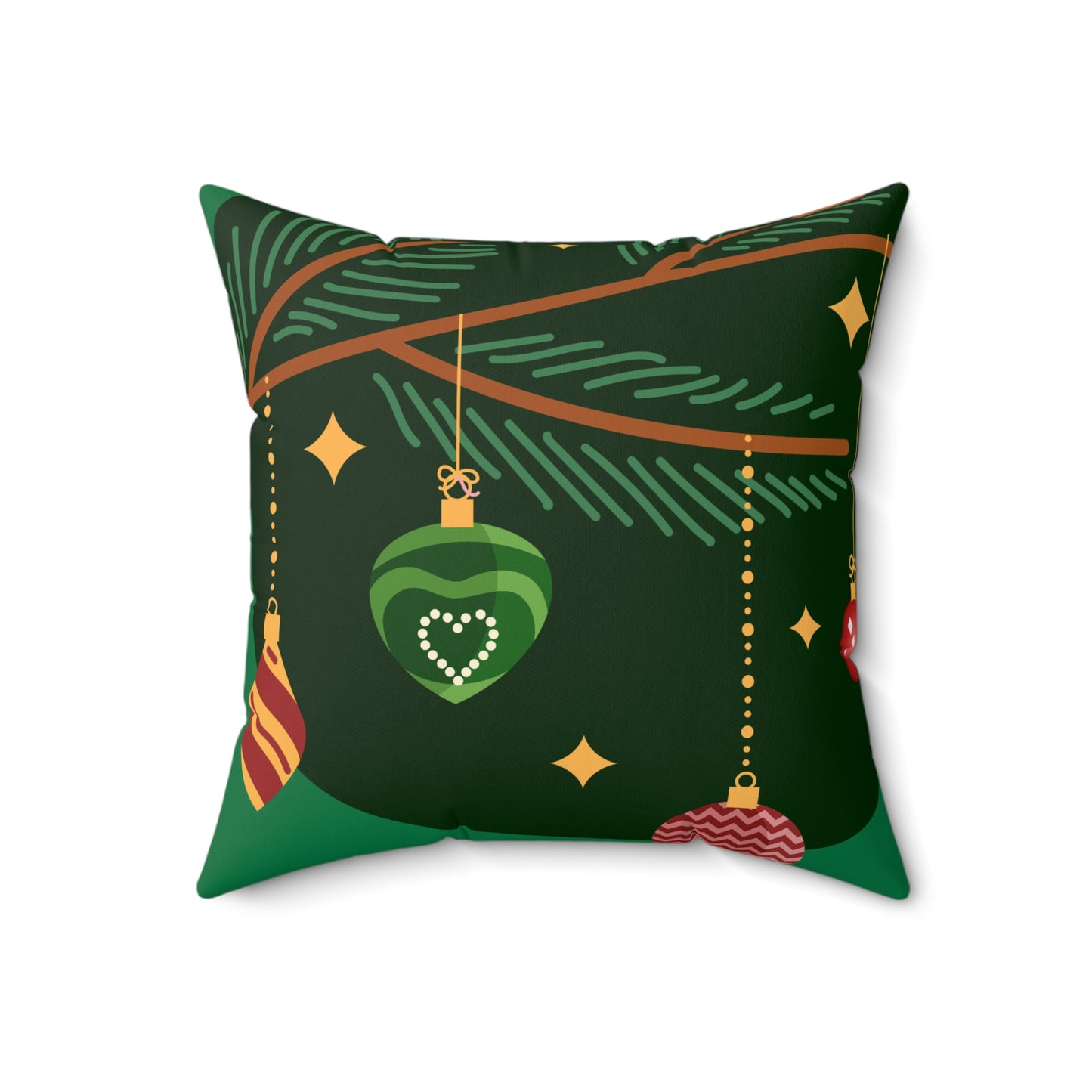 Spun Polyester Square Pillow Christmas green 2