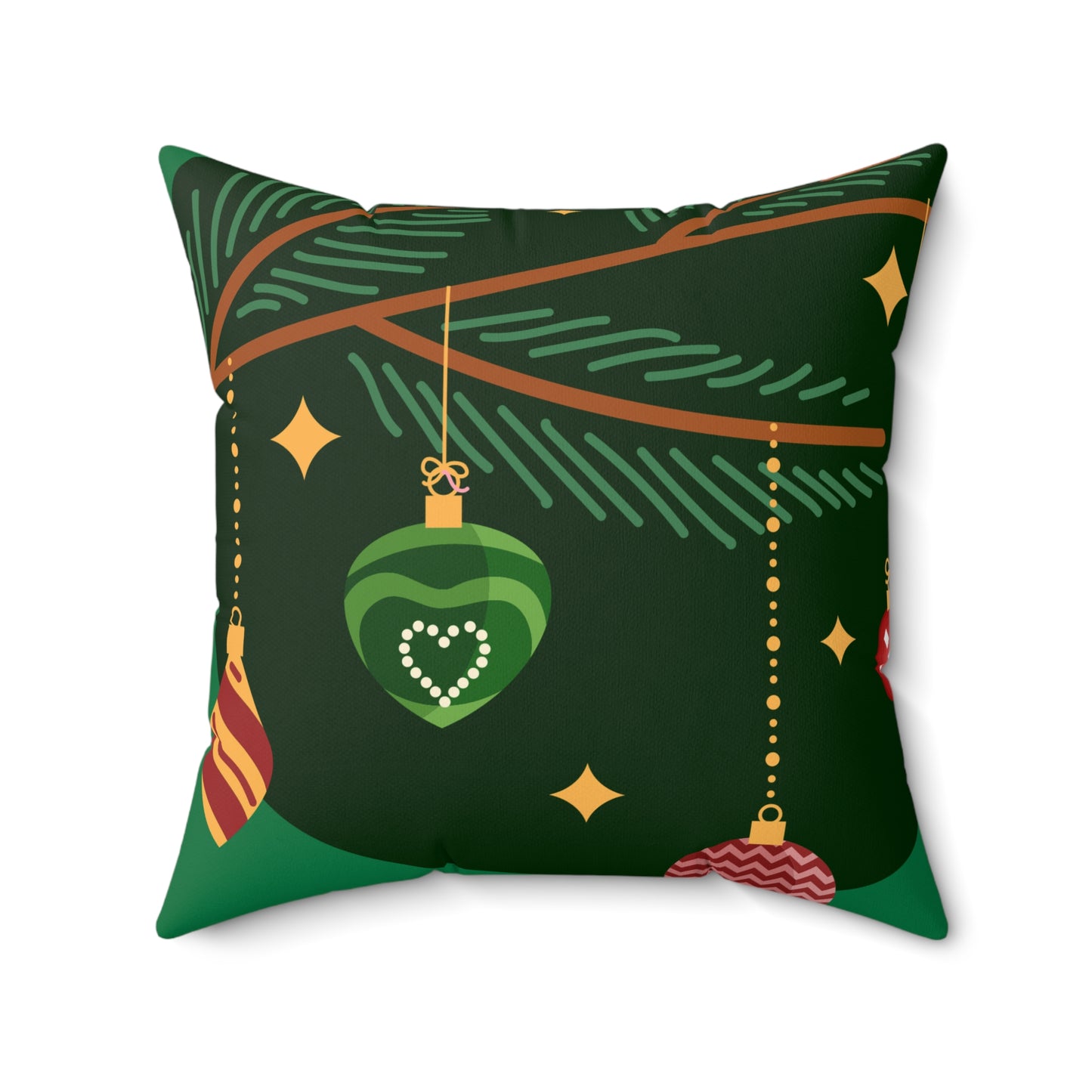 Spun Polyester Square Pillow Christmas green 2