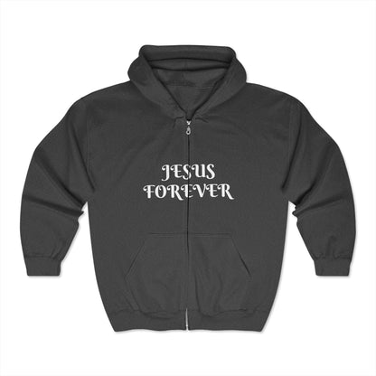 Unisex Heavy Blend™ Full Zip Hooded Sweatshirt with  JESUS FOREVER