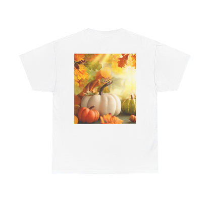 Unisex Heavy Cotton Tee. Fall scene fall into the Arms of Jesus.