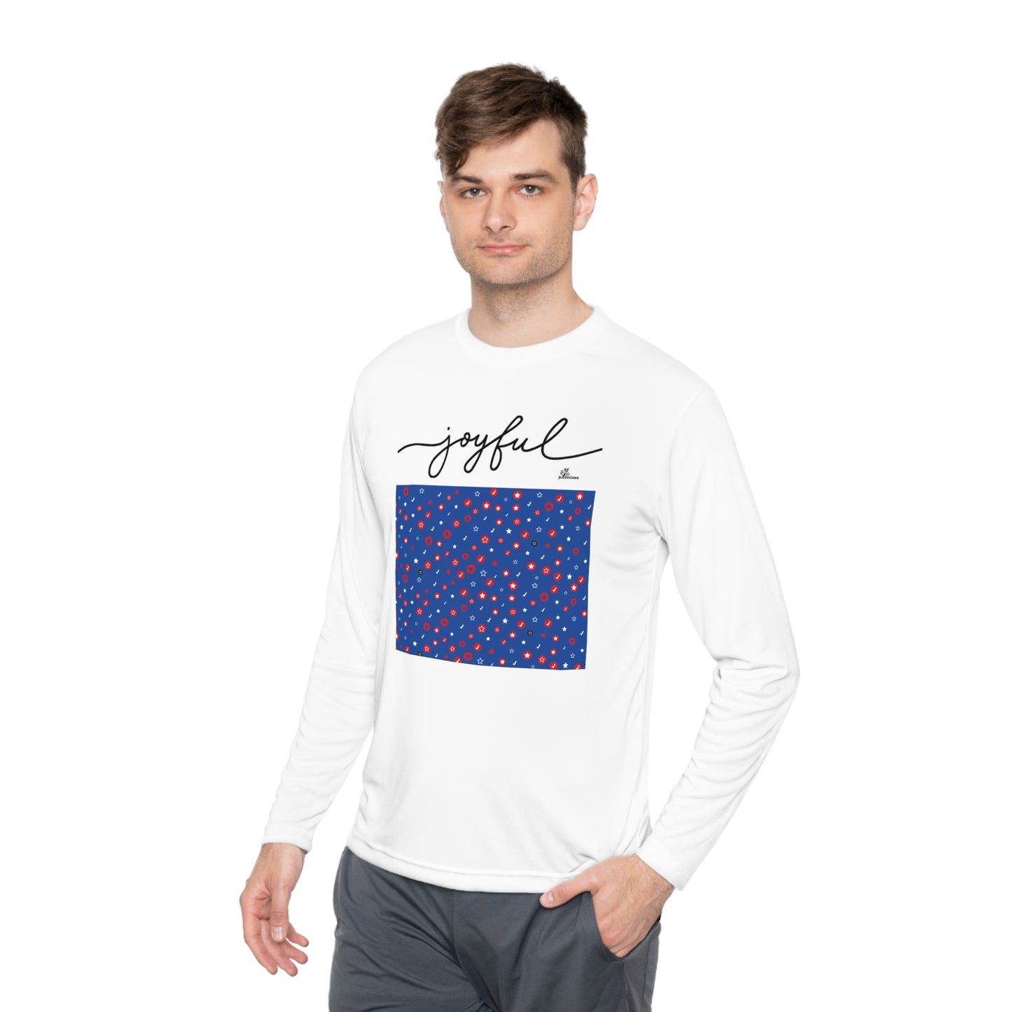 Unisex Lightweight Long Sleeve Tee Blue print