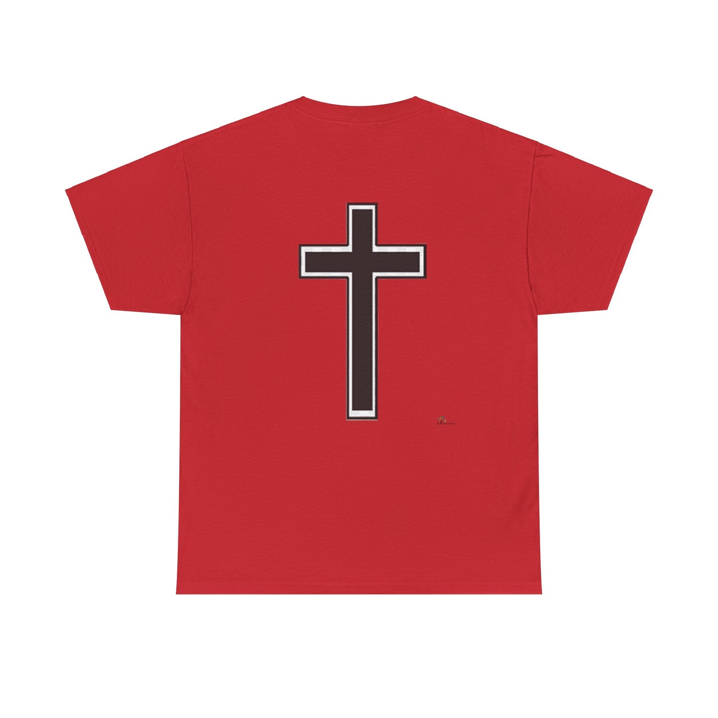 Unisex Heavy Cotton Tee.  Jesus loves everyone  Red letters