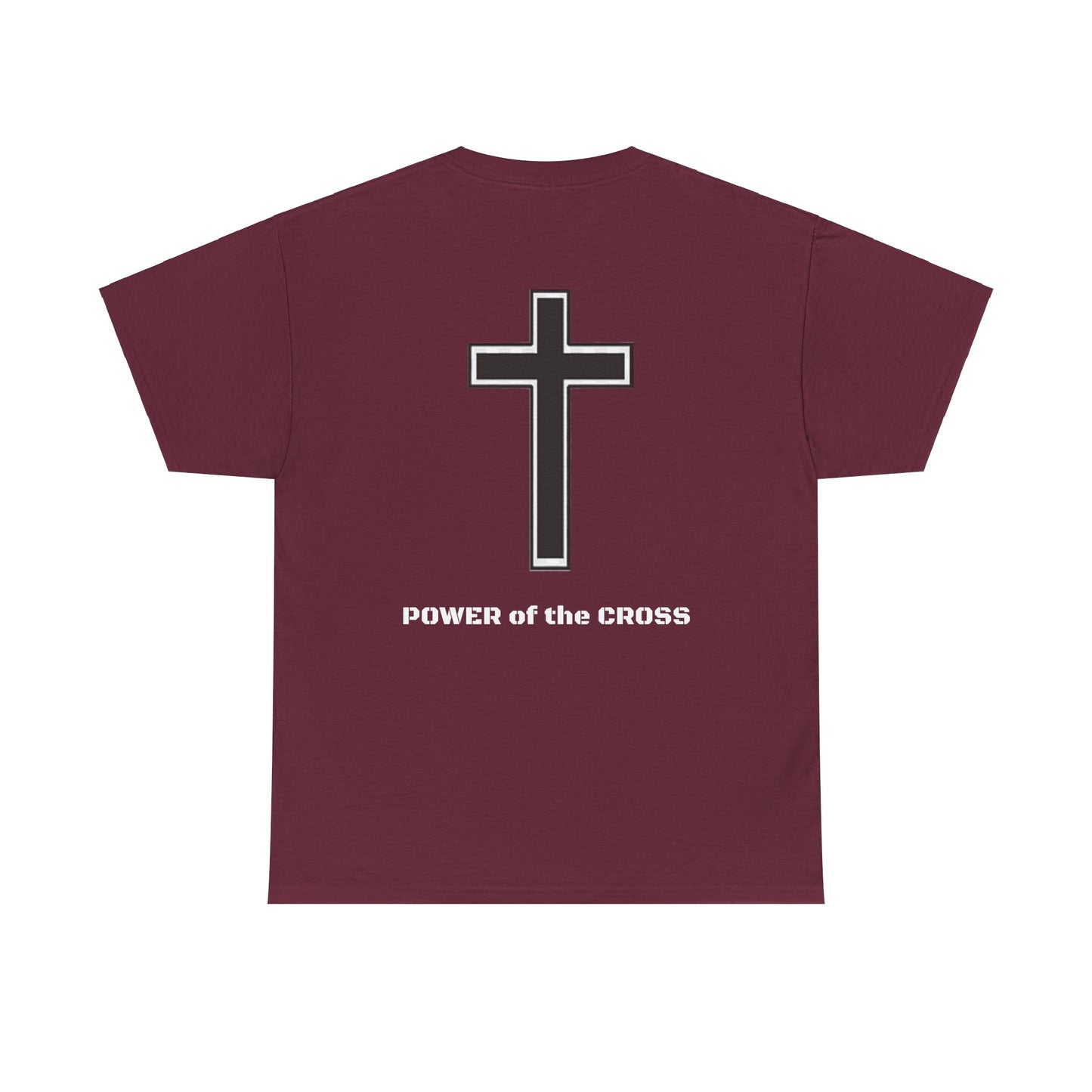 Unisex Heavy Cotton Tee. The one way to peace IS through the power of the cross.. White letters.