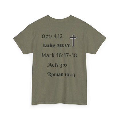 Unisex Heavy Cotton Tee. Jesus His name changes everything.  Scripture