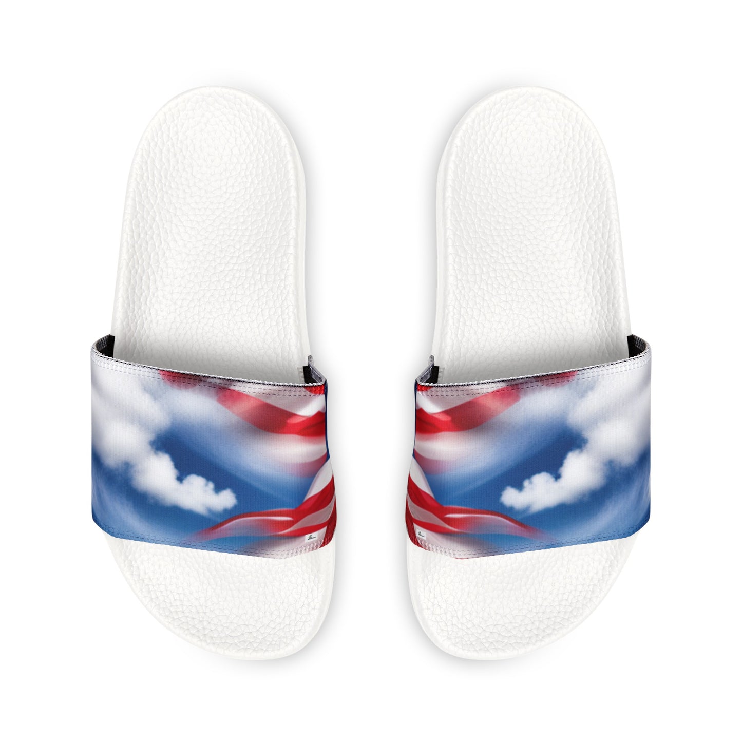 Men's PU Slide Sandal with American Flag in clouds form