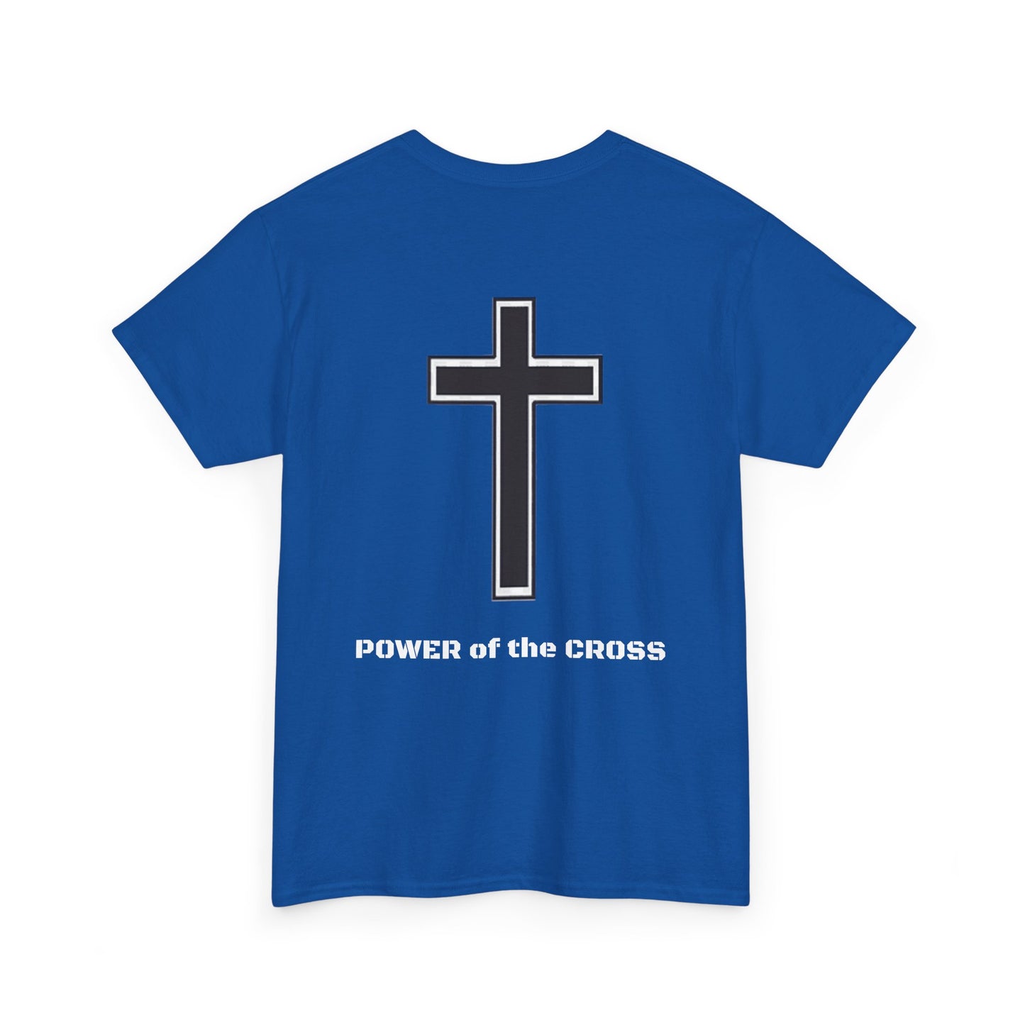 Unisex Heavy Cotton Tee. The one way to peace IS through the power of the cross.. White letters.