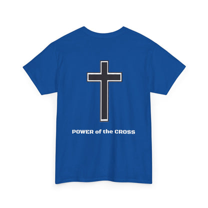 Unisex Heavy Cotton Tee. The one way to peace IS through the power of the cross.. White letters.