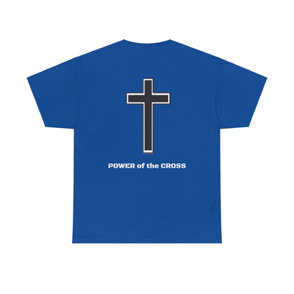 Unisex Heavy Cotton Tee. The one way to peace IS through the power of the cross.. White letters.