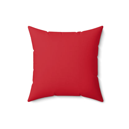 Spun Polyester Square Pillow Christmas Red Santa moon light ride