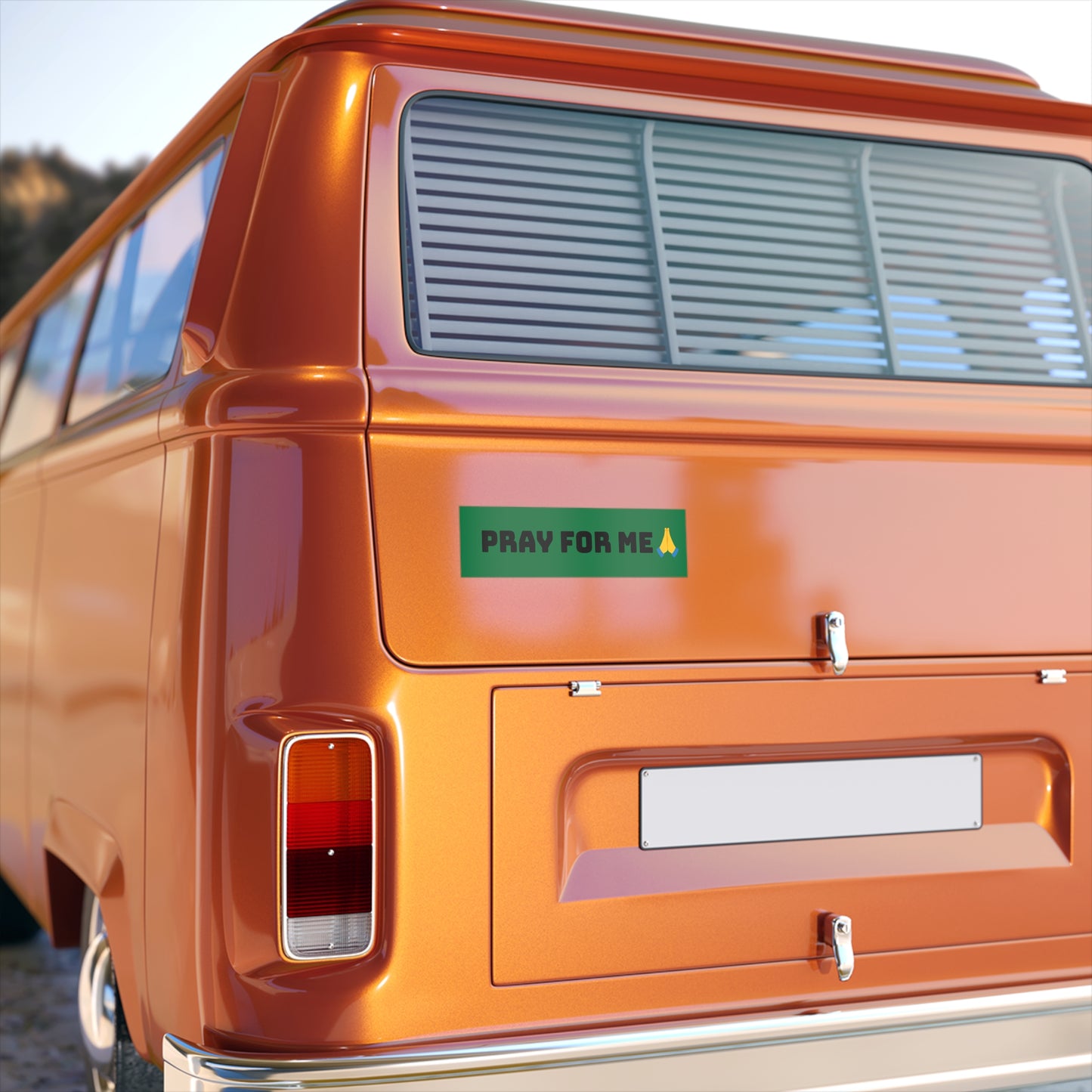 Bumper Stickers with Pray for me green background