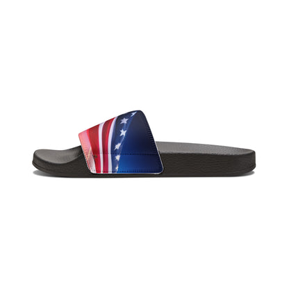 Men's PU Slide Sandal with American flag