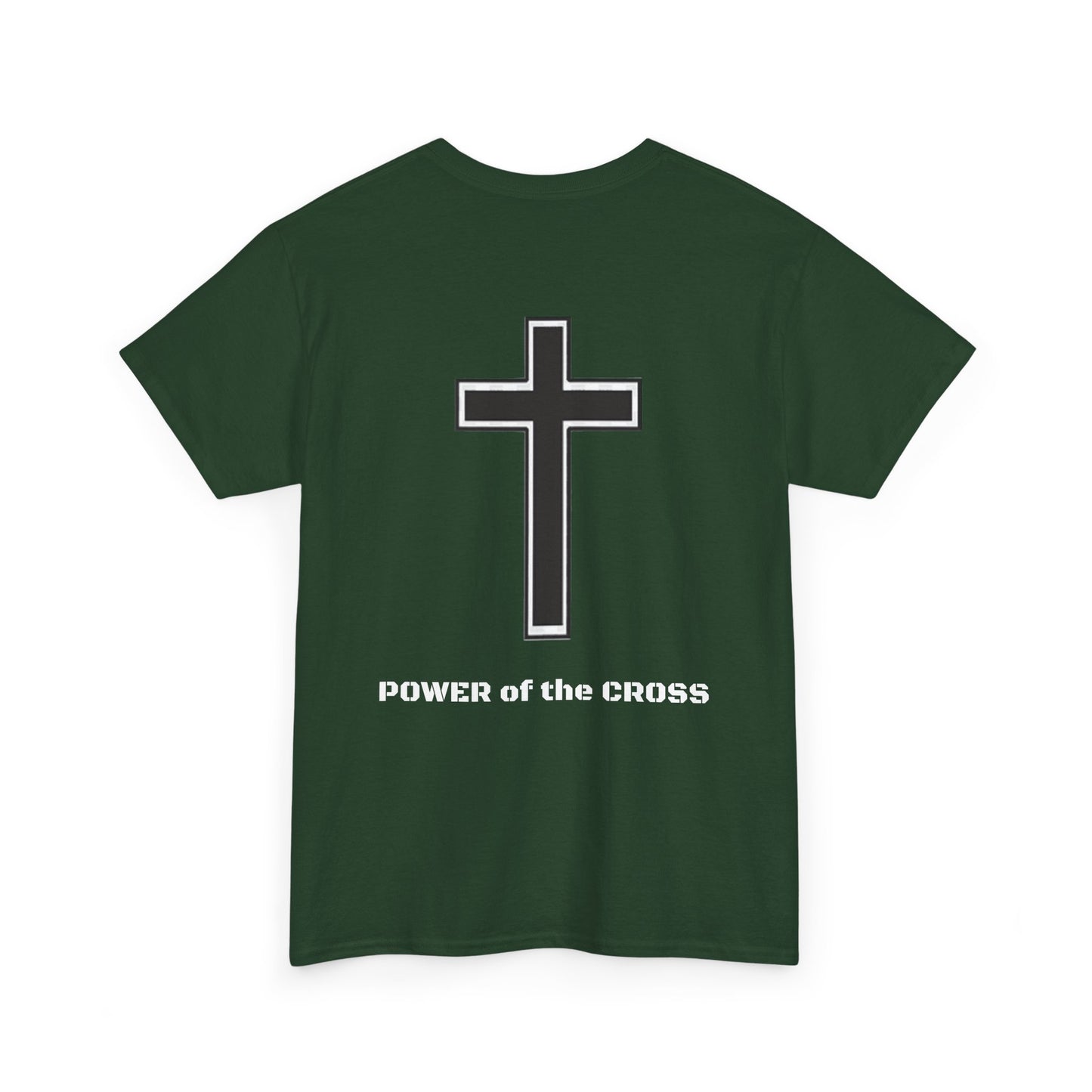 Unisex Heavy Cotton Tee. The one way to peace IS through the power of the cross.. White letters.