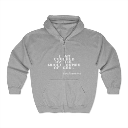 Unisex Heavy Blend™ Full Zip Hooded Sweatshirt         The whole armor of God Ephesians 6:11-18