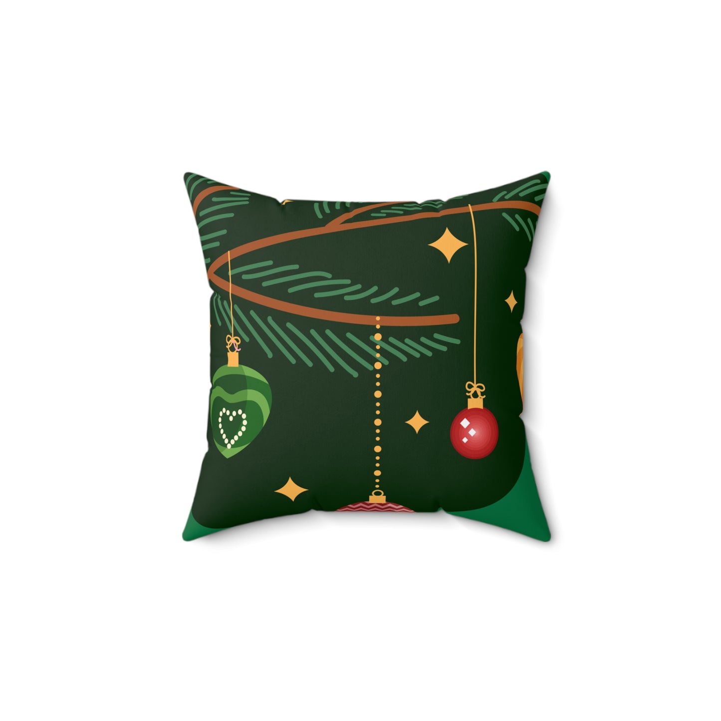 Spun Polyester Square Pillow Christmas green