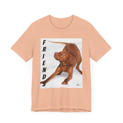 Unisex Jersey Short Sleeve Tee Dogs are friends for life. with photos of dogs