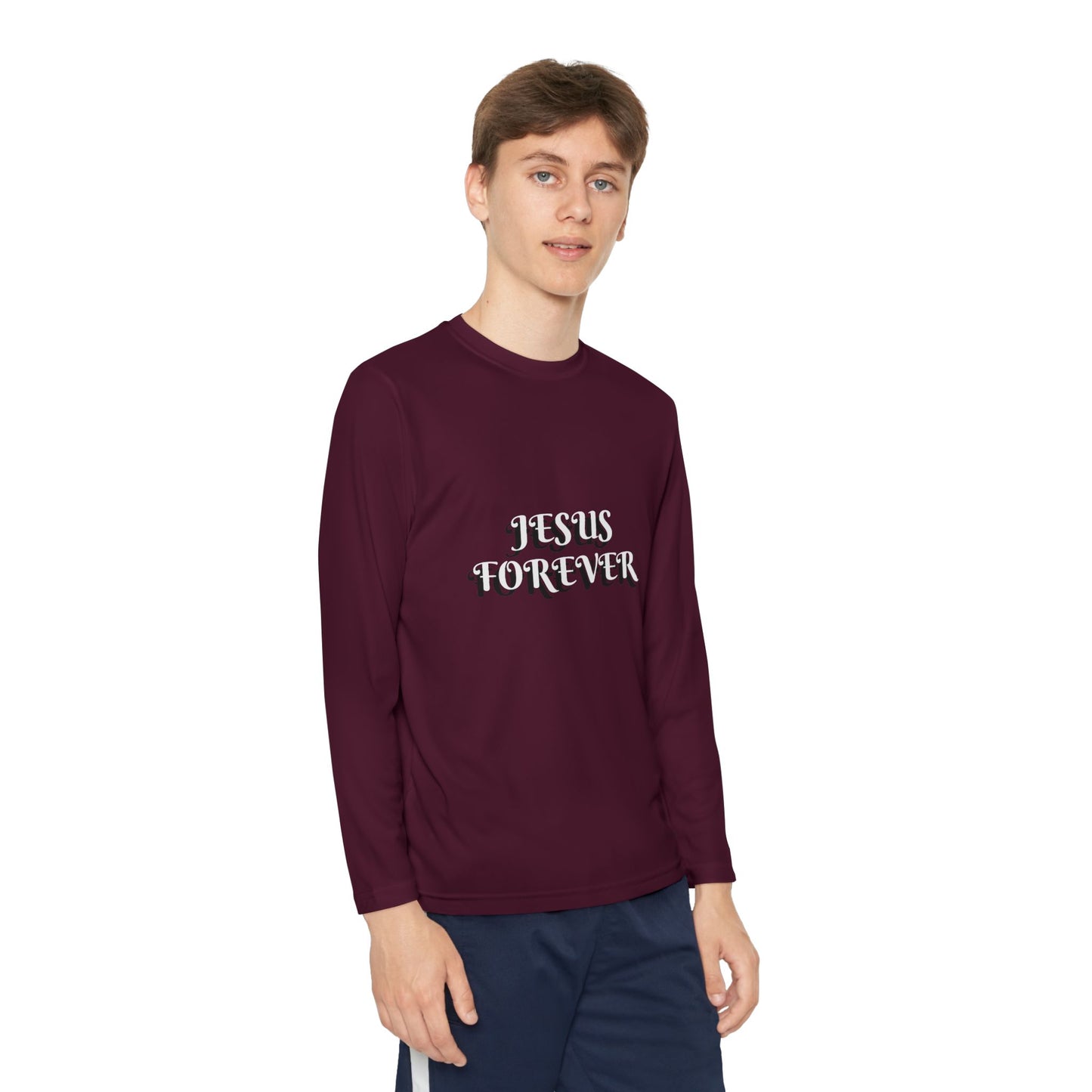 Youth Long Sleeve Tee - Jesus Forever Christian Shirt