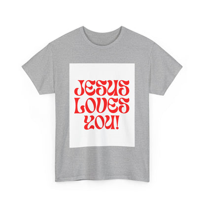 Unisex Heavy Cotton Tee. the one way to peace is through the power of the cross with words in  Black letters