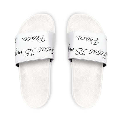 Youth PU Slide Sandals. Jesus is MY peace.