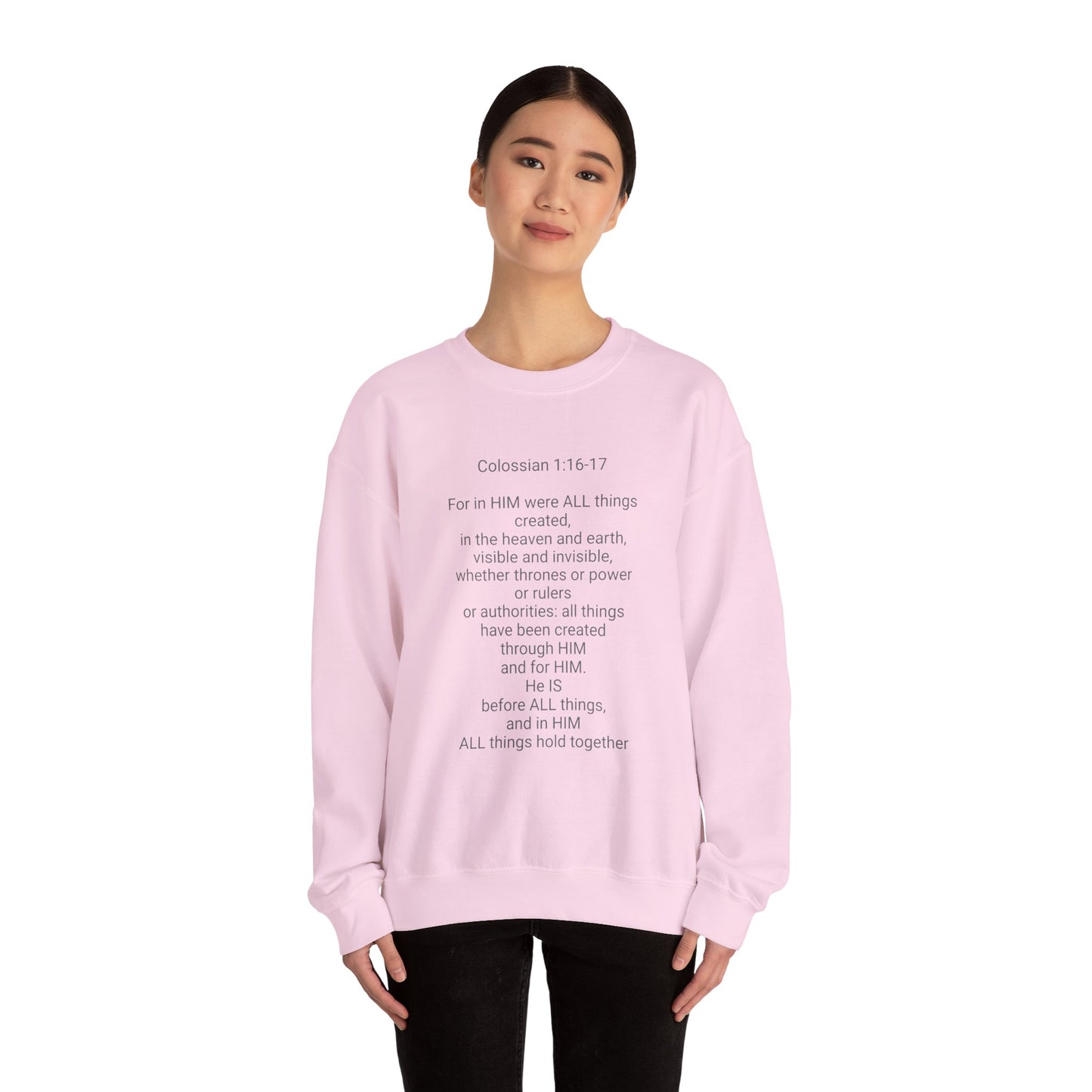 Unisex Heavy Blend™ Crewneck Sweatshirt Colossian 1:16-17/ Jesus is Lord.