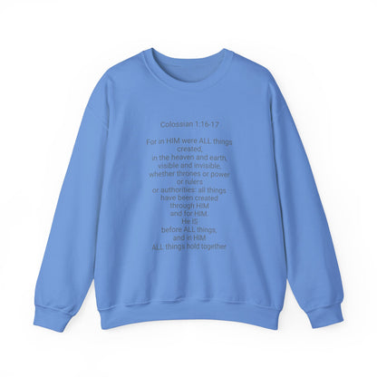 Unisex Heavy Blend™ Crewneck Sweatshirt Colossian 1:16-17/ Jesus is Lord.